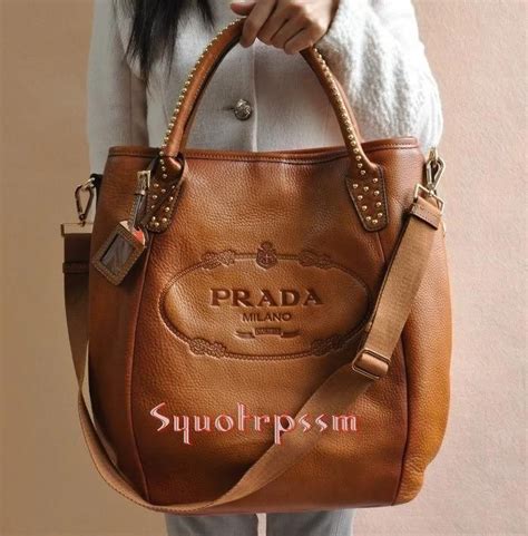 prada leather bag brown|prada milano brown leather handbag.